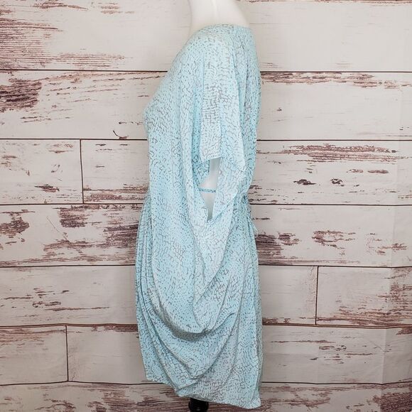Rachel Zoe Gilles Pleated Caftan Dress Size Small Light Blue - Picture 2 of 7